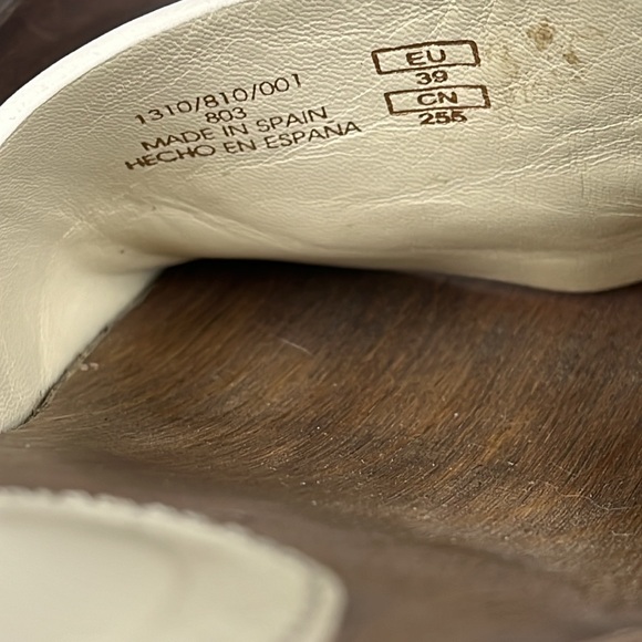 ZARA Wooden Leather Slides Platform Ivory 8/39 - Picture 12 of 15